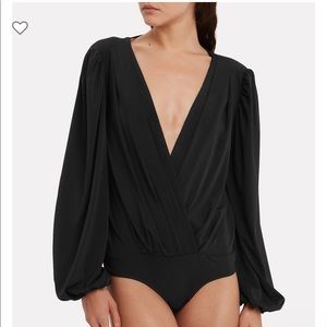 Ronny Kobo Mika Open Back Black bodysuit